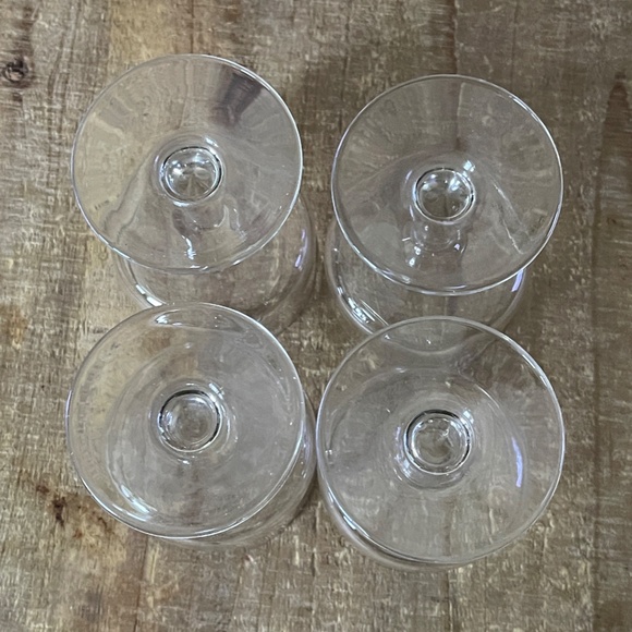 Set of 4 Clear Seagrams Gin Stemmed Glasses with White Print - Picture 6 of 11